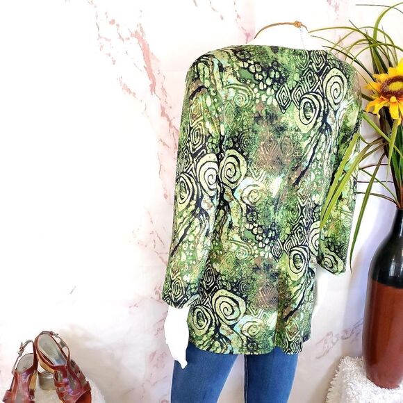 Macy's Style & Co pretty flattering print top - Picture 5 of 6